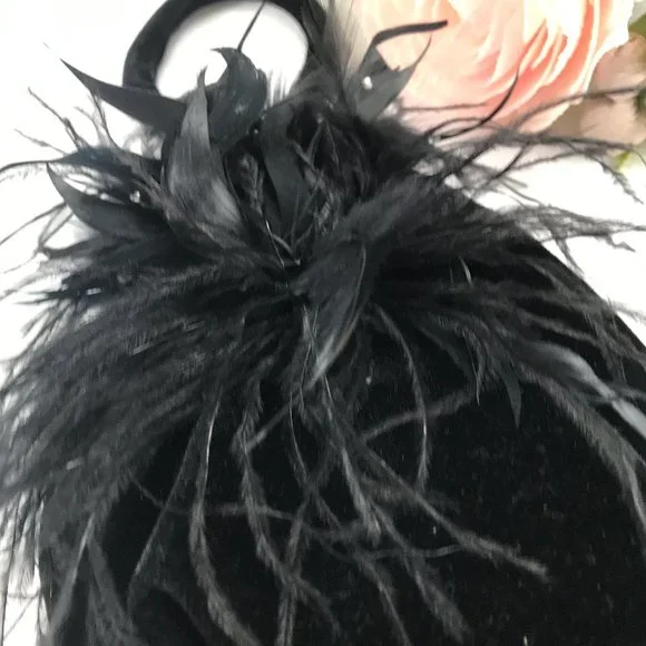 Black Velvet Evening Bag/Wristlet - Picture 3 of 6